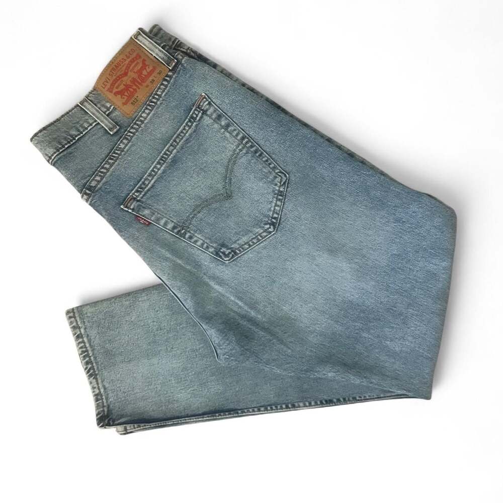 Levi's 512 Slim Taper Distressed Denim Jeans 38x30 Light Wash